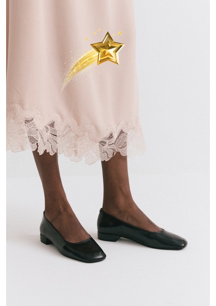 Babet 2530 - Mini Topuklu Acı Kahve Kadın Babet