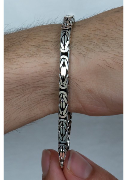 925 Ayar Gümüş Erkek Kare Kral Zincir Bileklik Künye Erkeğe Sevgiliye Hediye MSB15 fiyatları