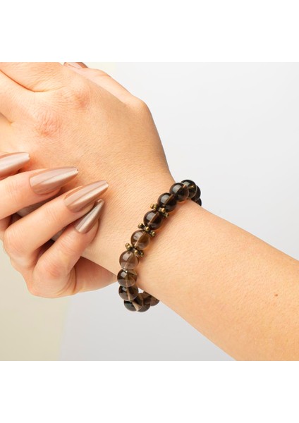 Dumanlı Kuvars Doğal Taş Bileklik (10 Mm) – Toprak Bağı modelleri