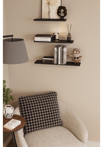 3'lü Dekoratif Raf Duvar Rafı