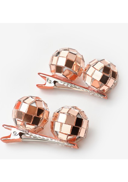 Rose Disko Topu Figürlü Kız Çocuk 2'li Toka Set modelleri