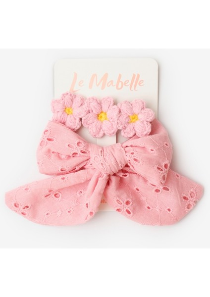 Pudra Fisto Fiyonk Örgü Çiçek 2'li Klips Toka modelleri