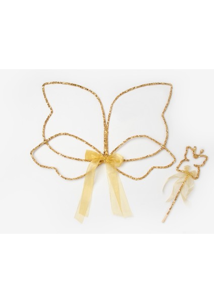 Altın Pullu 2'li Kelebek Kanat Asa Set fırsatları