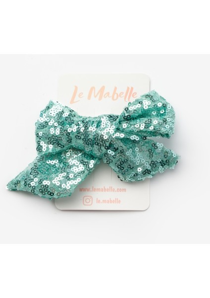 Mint Payetli Kız Çocuk Klips Toka modelleri