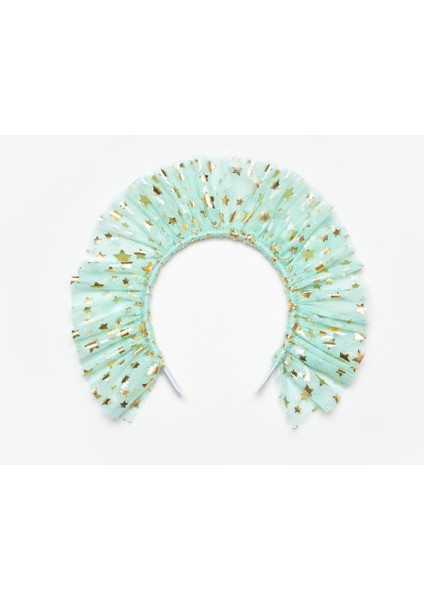 Mint Üzeri Yıldızlı Kız Çocuk Tül Taç fiyatları