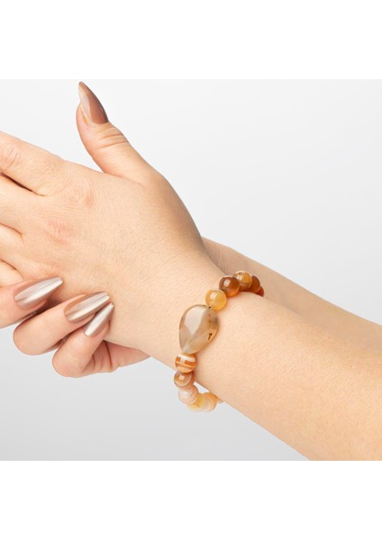 Karnelyan Akik Doğal Taş Bileklik (10 Mm) – Cevher Gücü modelleri