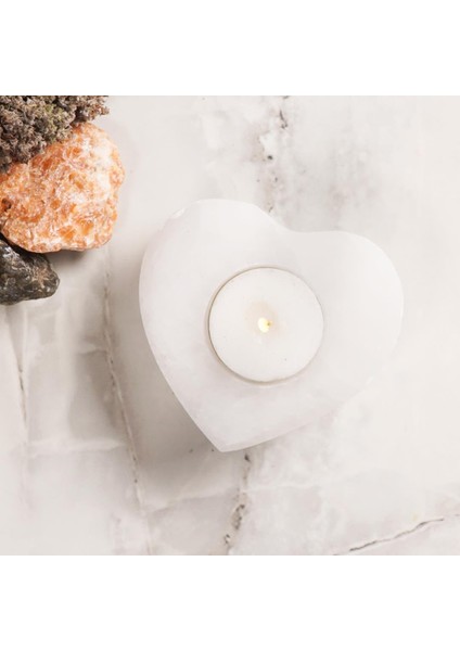 Selenit Doğal Kalp Mumluk fiyatları