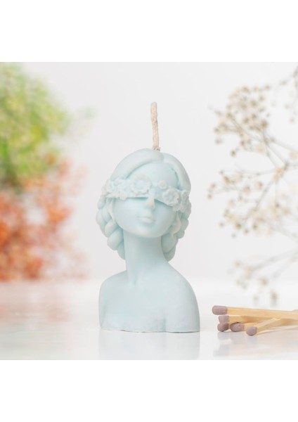 Gözü Çiçekli Kadın Temalı Vegan Soya Mumu