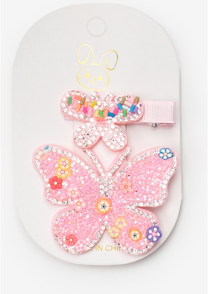 Pembe Pullu Kelebek Ikili Kız Çocuk Klips Toka Set modelleri