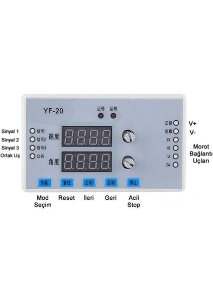 Yf-20 Göstergeli Step Motor Hız Kontrol Cihazı 7-30V Dc modelleri