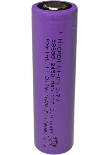 18650 3.7V (Volt) 2450 Mah 12C Lityum Şarj Edilebilir 5 Adet Pil(Batarya) Pil Kutusu Hediyeli fiyatları