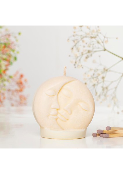 Ay Temalı Vegan Soya Mum
