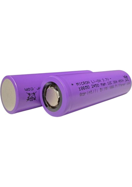 18650 3.7V (Volt) 2450 Mah 12C Lityum Şarj Edilebilir 5 Adet Pil(Batarya) Pil Kutusu Hediyeli modelleri