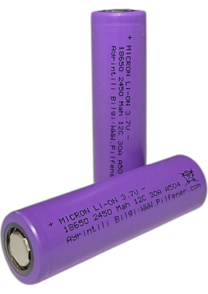 18650 3.7V (Volt) 2450 Mah 12C Lityum Şarj Edilebilir 5 Adet Pil(Batarya) Pil Kutusu Hediyeli fırsatları