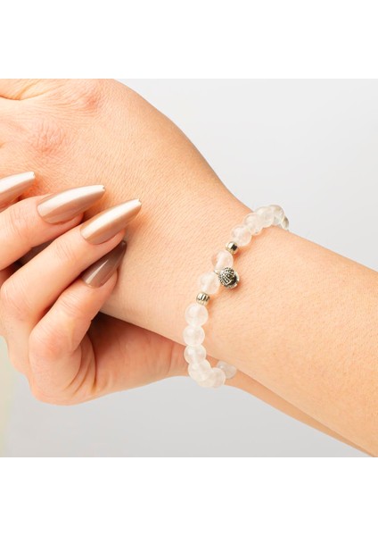 Kristal Kuvars Doğal Taş Bileklik (8 Mm) – Bilinç Aç modelleri
