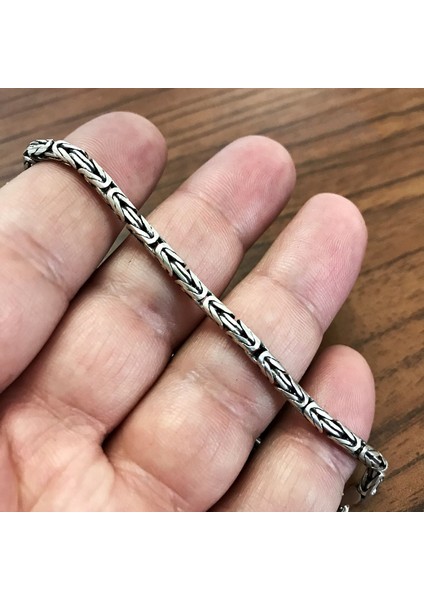 925 Ayar Gümüş Erkek Yuvarlak Kral Zincir Bileklik Künye Erkeğe Hediye MSB14 modelleri