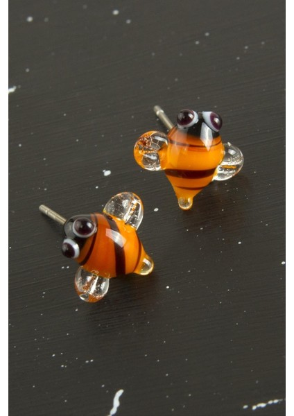 Wizard Arı Cam Küpe-Sarı