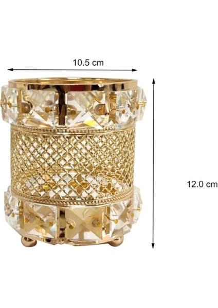 Altın Renkli Dekoratif Makyaj ve Kalemlik Organizer, Şık ve Kullanışlı Tasarım modelleri