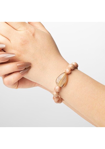 Güneş Taşı Doğal Taş Bileklik (10 Mm) – Altın Aura modelleri