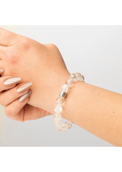 Kristal Kuvars Doğal Taş Bileklik (10 Mm) – Saf Enerji modelleri