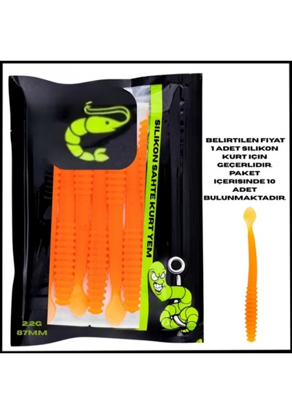 Uyguna-Yakala 2,2g 87MM - turuncu- Uv Boyalı Silikon Sahte Kurt Yem -1041-ORA