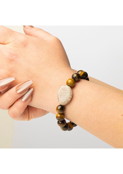 Kaplan Gözü Doğal Taş Bileklik (10 Mm) – Irade Taşı modelleri