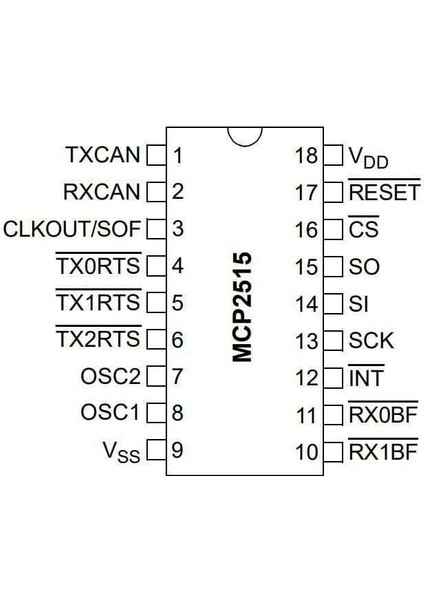 MCP2515-I/SO Soıc-18 Smd Can Bus Entegresi fiyatları