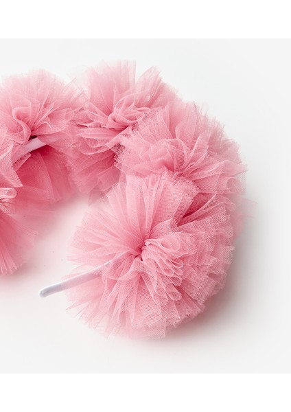 Gülkurusu Tül Ponponlu Kız Çocuk Taç fırsatları