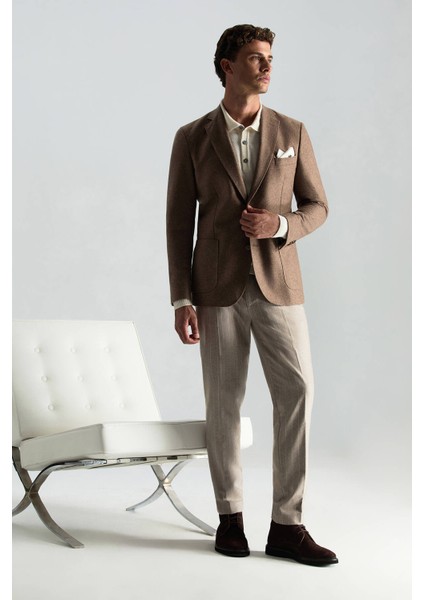 Saf Kaşmir Tütün Rengi Blazer Ceket modelleri