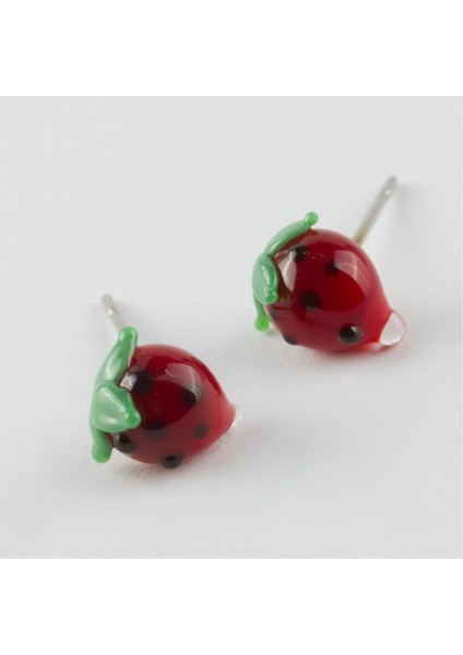 Msa-Shop Çilek Cam Küpe-Kırmızı fiyatları