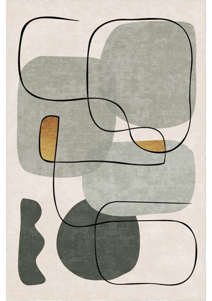 Geometrik Desenli Makinada Yıkanabilir Halı modelleri