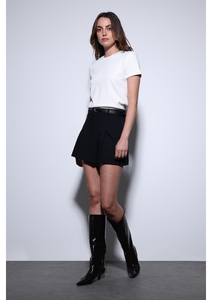 Ekru Basic Kadın T-Shirt