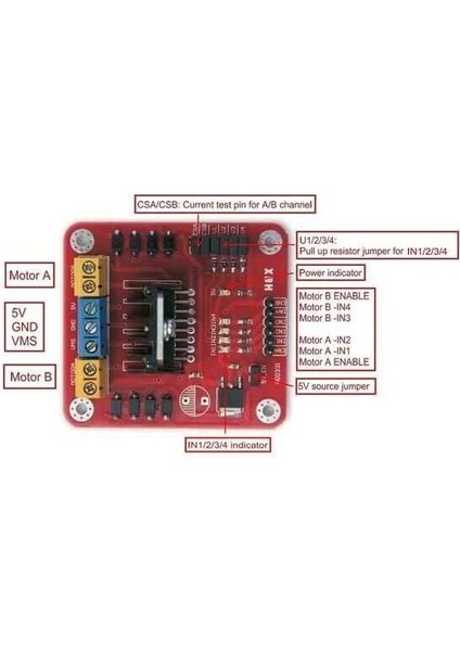 L298N Dc Çift Motor Sürücü Devresi WB291111 modelleri