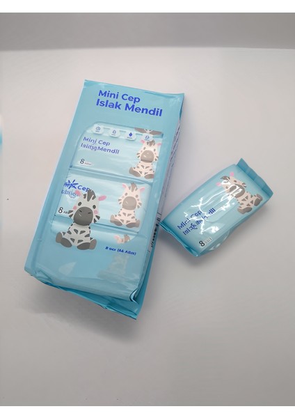 Sevimli Zebra ve Fil Temalı Mini Cep Islak Mendili (2 Paket) fırsatları