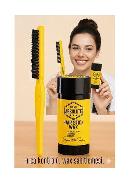 Topuz Fırçası Stick Wax Seti Profesyonel Saç Topuz Seti