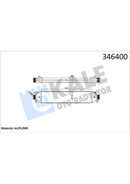 Turbo Radyatörü Intercooler Bravo 07>punto 1.4tjet-1.6dmtj-1.9 Dmtj 05> 199A8.000 572X127X50