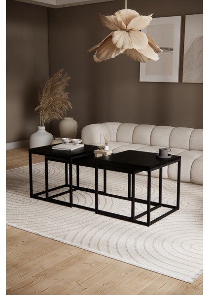 Harmony Metal Orta Sehpa Dikdörtgen Zigon Seti