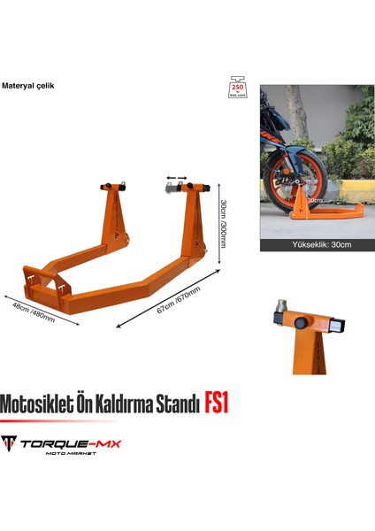 Motosiklet Ön Kaldırma Standı Fs1 Turuncu indirimleri