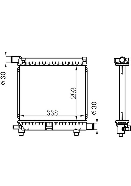 Radyator Brazing mt 290X348X32 E 190 W201 84- 62551