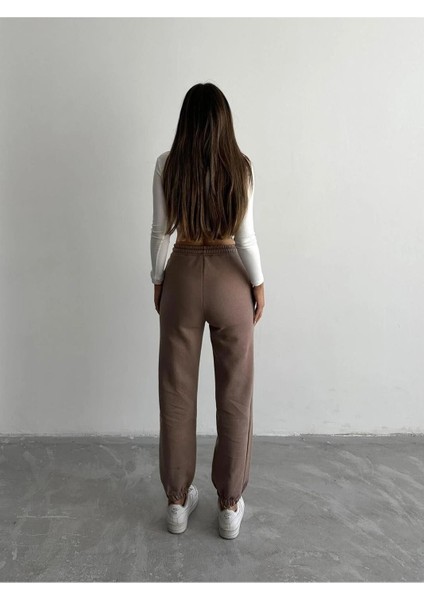 3 Iplik Şardonlu Paça Lastikli Eşofman Vizon fırsatları