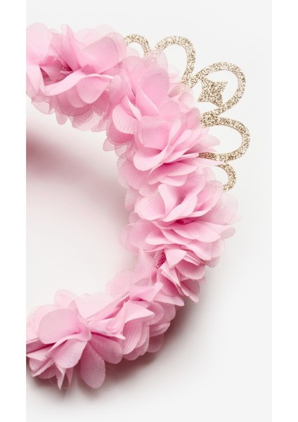 Pembe Prenses Figürlü Çiçekli Kız Çocuk Taç fırsatları