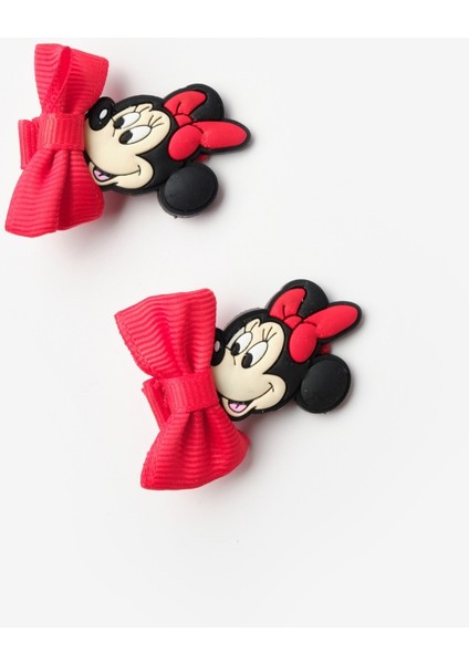 Kırmızı Fiyonk Detaylı Mickey Figürlü Kız Çocuk Toka Set modelleri