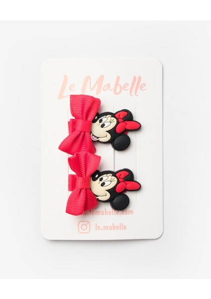 Kırmızı Fiyonk Detaylı Mickey Figürlü Kız Çocuk Toka Set fırsatları