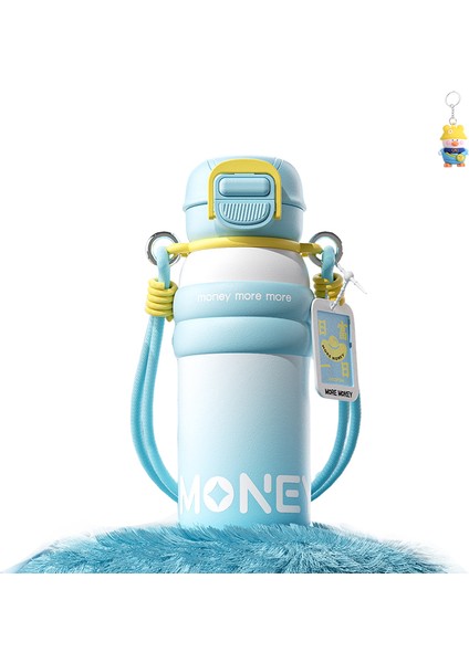 Öğrenci Termos Bardak 316 Paslanmaz Çelik Çift Elastik Termos Bardak Büyük Kapasiteli Taşınabilir Pipetli Su Isıtıcısı (Yurt Dışından)