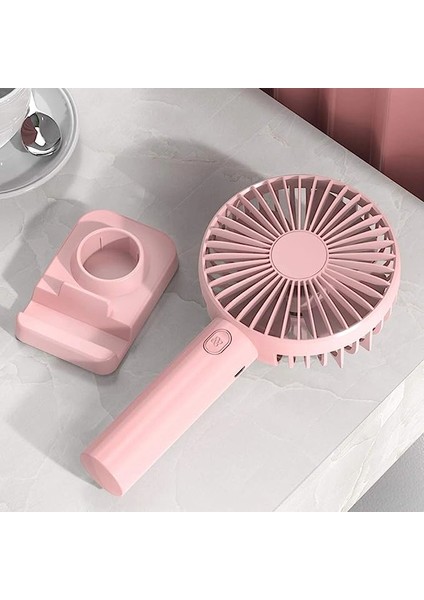 Taşınabilir Beyaz Mini Şarj Edilebilir El Fanı 4 Dişli Ayarlanabilir Masa Üstü Telefon Tutucu