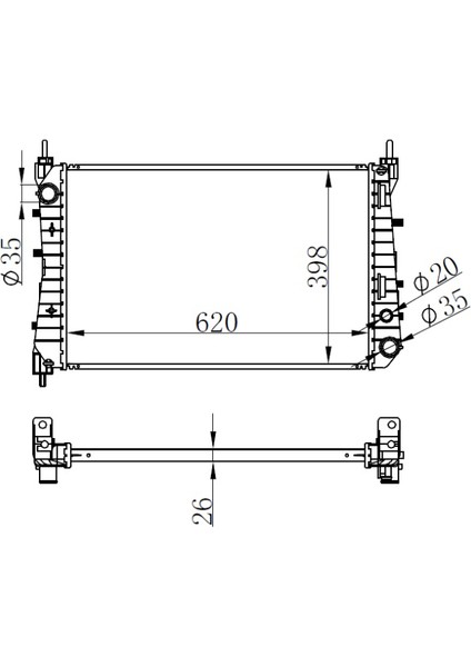 Radyatör Brazing Lınea 1.3 Jtd Ac Klimasız Mek 621X395X26