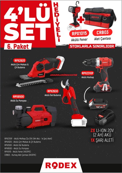 Pro6 Akülü Set Çim Kesme Budama Makası Pompa Akülü Matkap 30PCS fiyatları