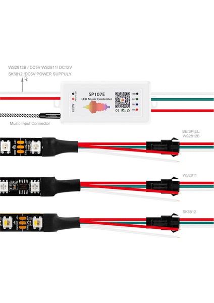 El Kumandası Müzik SP107E Pixel Rgb Uzaktan Kumanda LED Işık Bluetooth Remote Controller Kontrol 20METRE Dc 5-24V