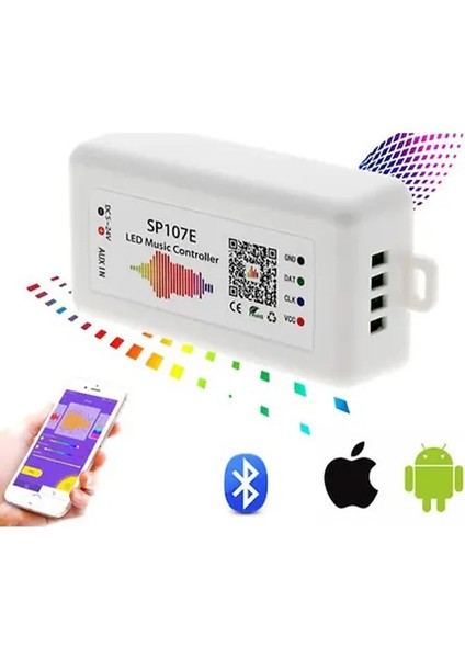 El Kumandası Müzik SP107E Pixel Rgb Uzaktan Kumanda LED Işık Bluetooth Remote Controller Kontrol 20METRE Dc 5-24V