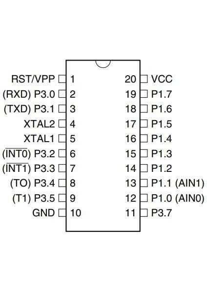 AT89C2051-12PU Dıp-20 12MHZ Mikrodenetleyici fiyatları